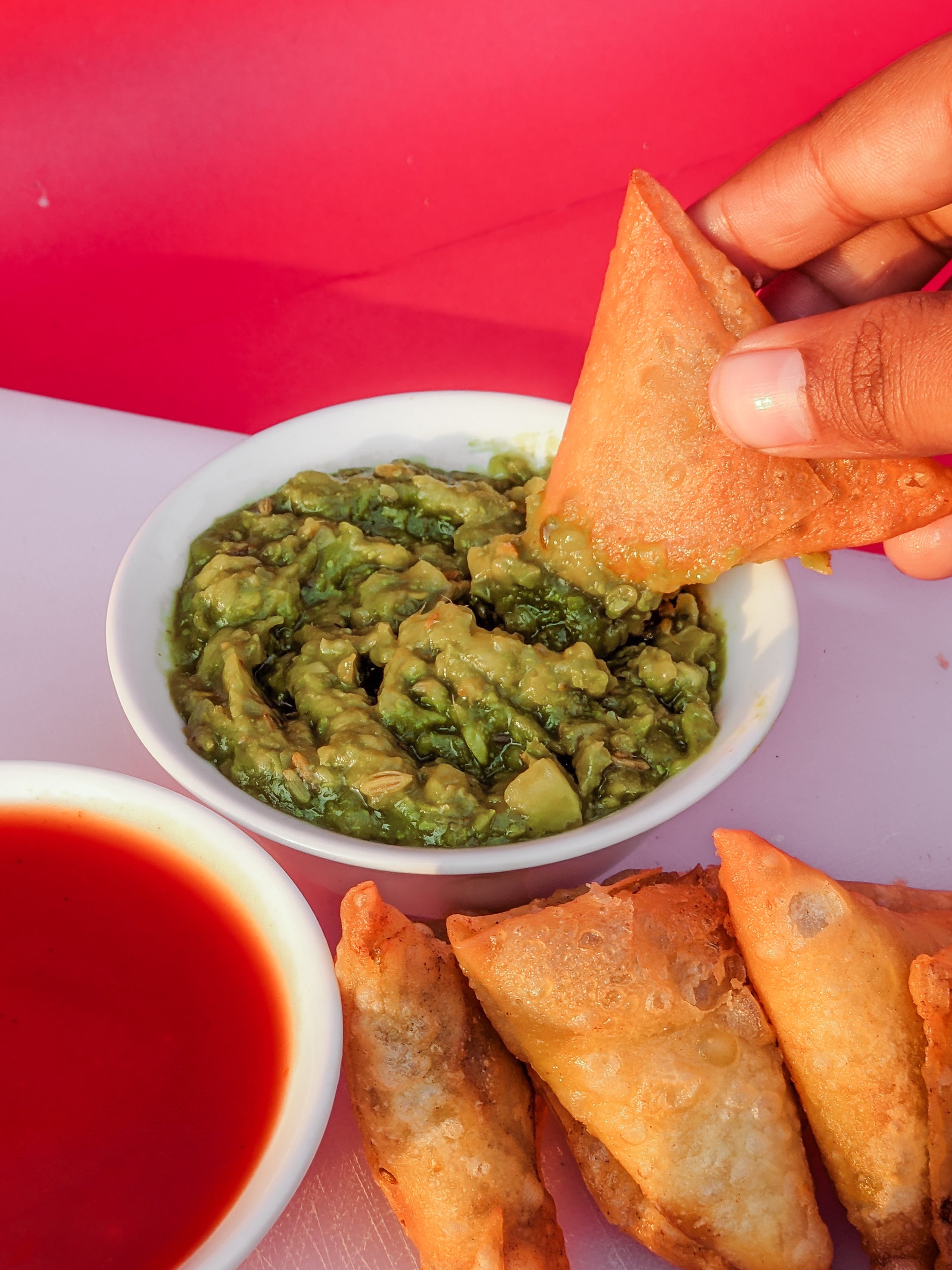 Smoked Chicken Samosas