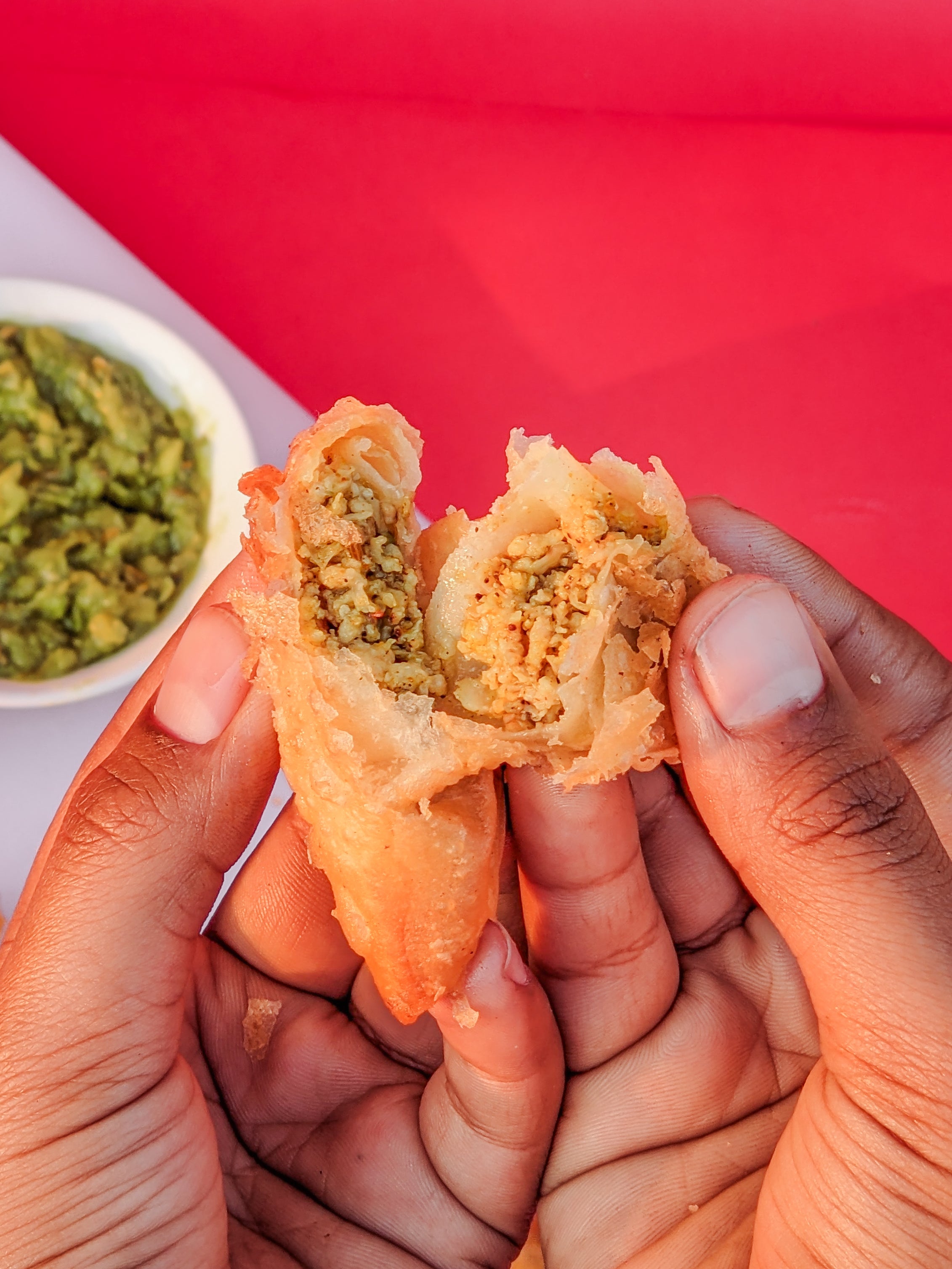 Smoked Chicken Samosas